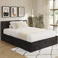 Eltham Small Double Ottoman Bed with Storage - Black, Crushed Velvet alternate view