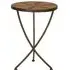 Eltro Small Side Table with Antique Brass Legs - Brown, Elm Wood