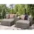 Elvan Stackable Garden Sofa Set with Coffee Table - Grey, Rattan