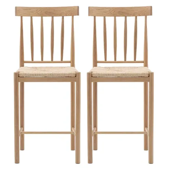 Elvira Bar Chairs with Rope Seat, Set of 2 - Natural, Beech product