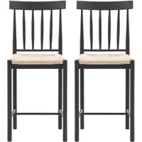 Elvira Meteror Wooden Bar Chairs with Rope Seat - Pair