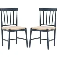 Elvira Meteror Wooden Dining Chairs with Rope Seat - Pair