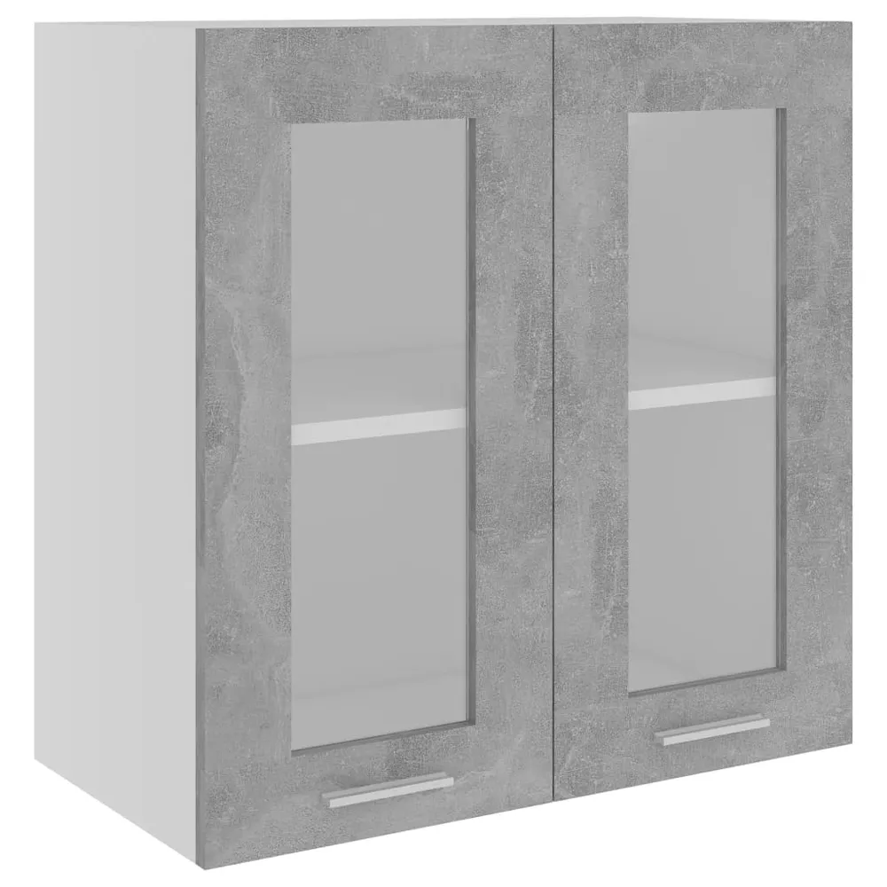 Elwood 60cm Wall Hung Storage Cabinet with 2 Glass Doors - Concrete Grey product