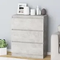 Elyes 3-Drawer Chest - Concrete Effect, Engineered Wood