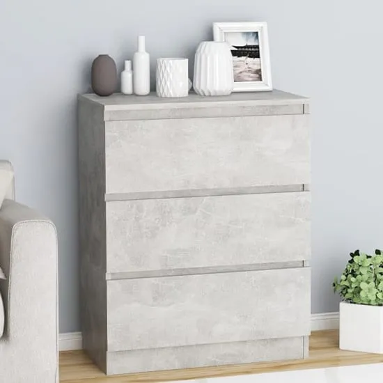 Elyes 3-Drawer Chest - Concrete Effect, Engineered Wood image