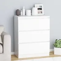 Elyes 3-Drawer Chest - White, Engineered Wood alternate view