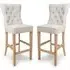 Elyria Bar Stool Pair - Linen, Oak