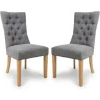 Elyria Dining Chairs - Grey, Fabric
