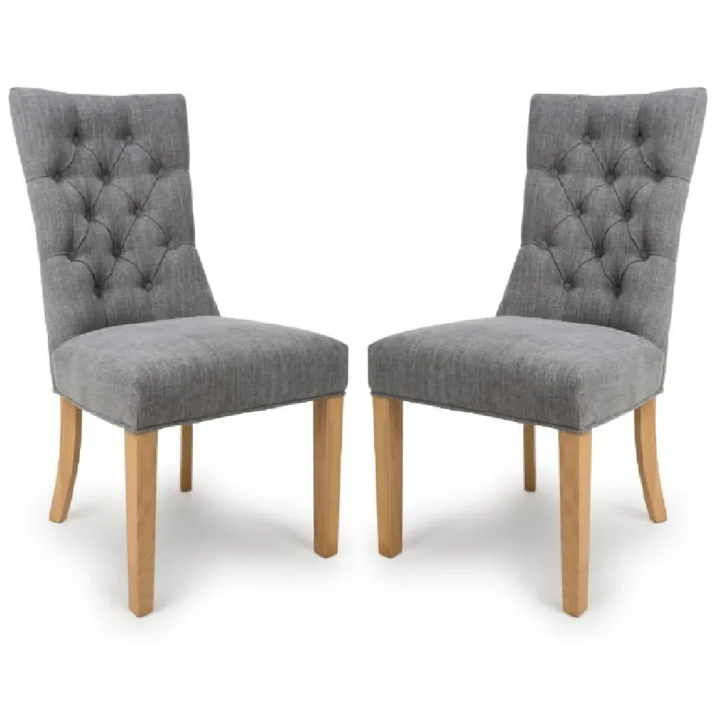 Elyria Dining Chairs - Grey, Fabric