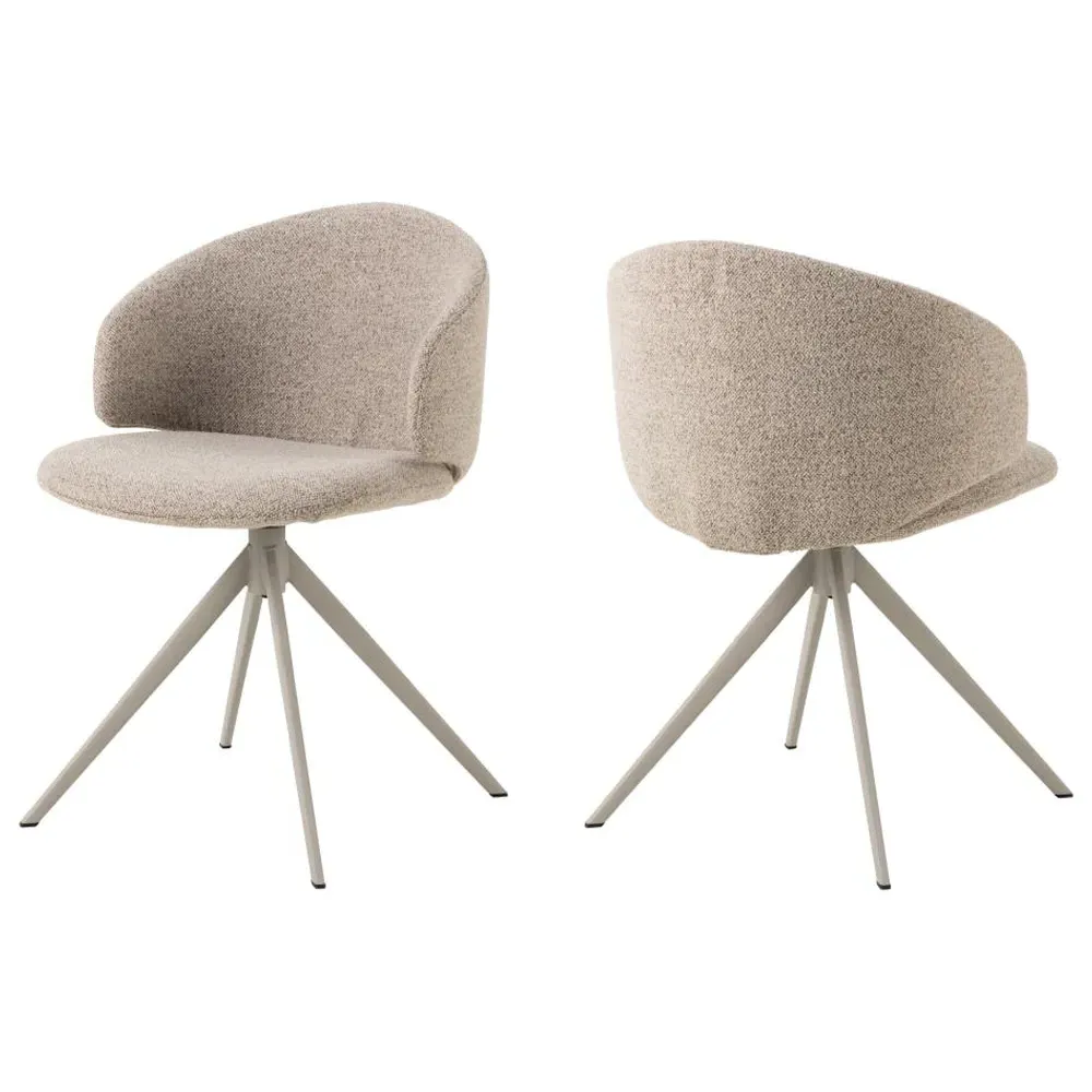 Elyria Dining Chairs in Pair - Beige, Fabric product