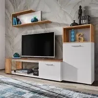 Elyria I Entertainment Unit with Storage - White, Oak