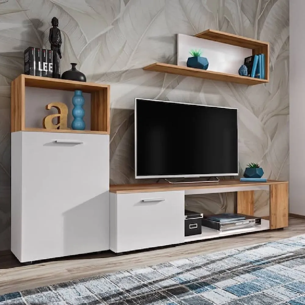 Elyria I Entertainment Unit with Storage - White, Oak