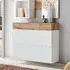 Elyria Shoe Cabinet with 2 Flip Doors - White, Wotan Oak