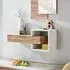Elyria Small Wall Shelf with Drawer - White, Wotan Oak