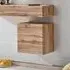 Elyria Square Wall Shelf with Drawer - Wotan Oak