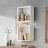 Elyria Wall Shelf with 2 Shelves - White, Wotan Oak