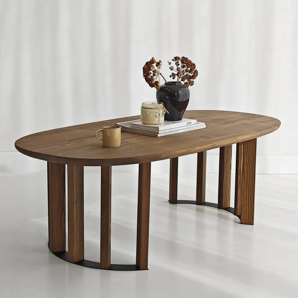 Elysia Oval Coffee Table - Walnut, Solid Wood product