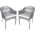 Elysia Rattan Armchairs with Cushion - Grey, Pair