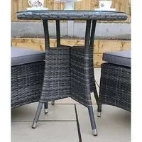 Elysia Round Garden Bistro Table - Grey, Glass