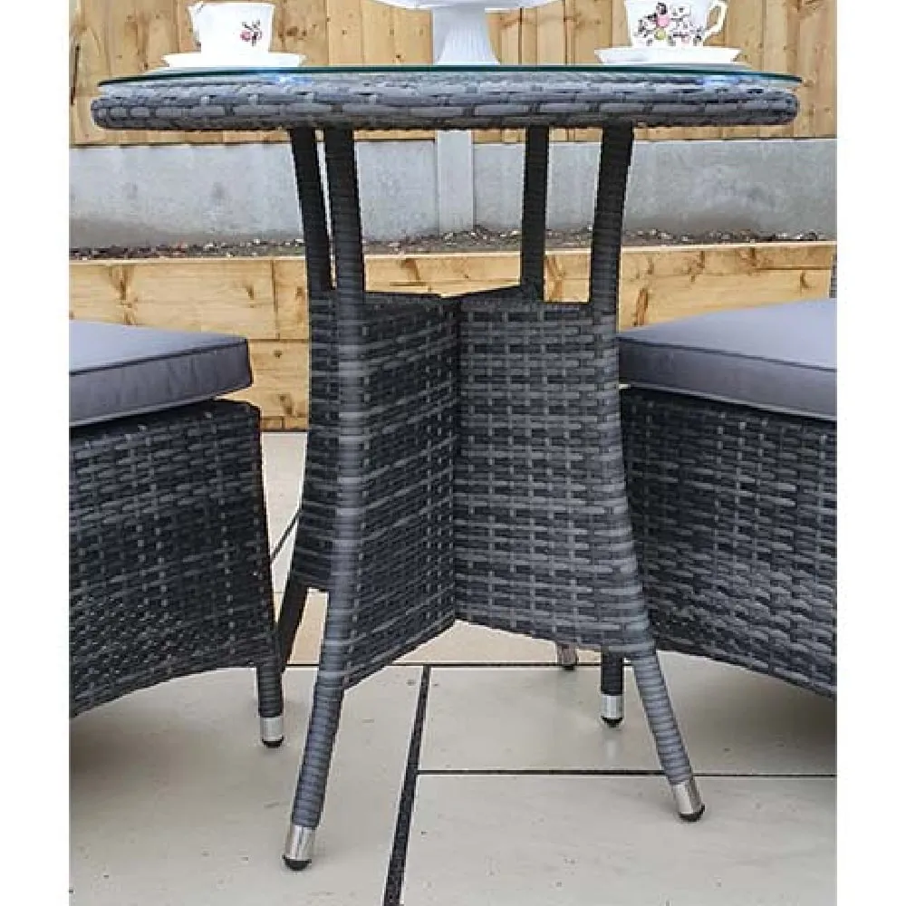 Elysia Round Garden Bistro Table - Grey, Glass