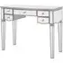 Elyssa Glass Dressing Table with 5 Drawers - Silver
