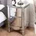 Elyssa Mirrored Bedside Cabinet with 2 Drawers - Silver