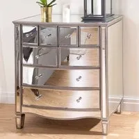 Elyssa Mirrored Chest of 8 Drawers - Silver
