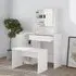 Emery Dressing Table Set with Stool - White, Engineered Wood