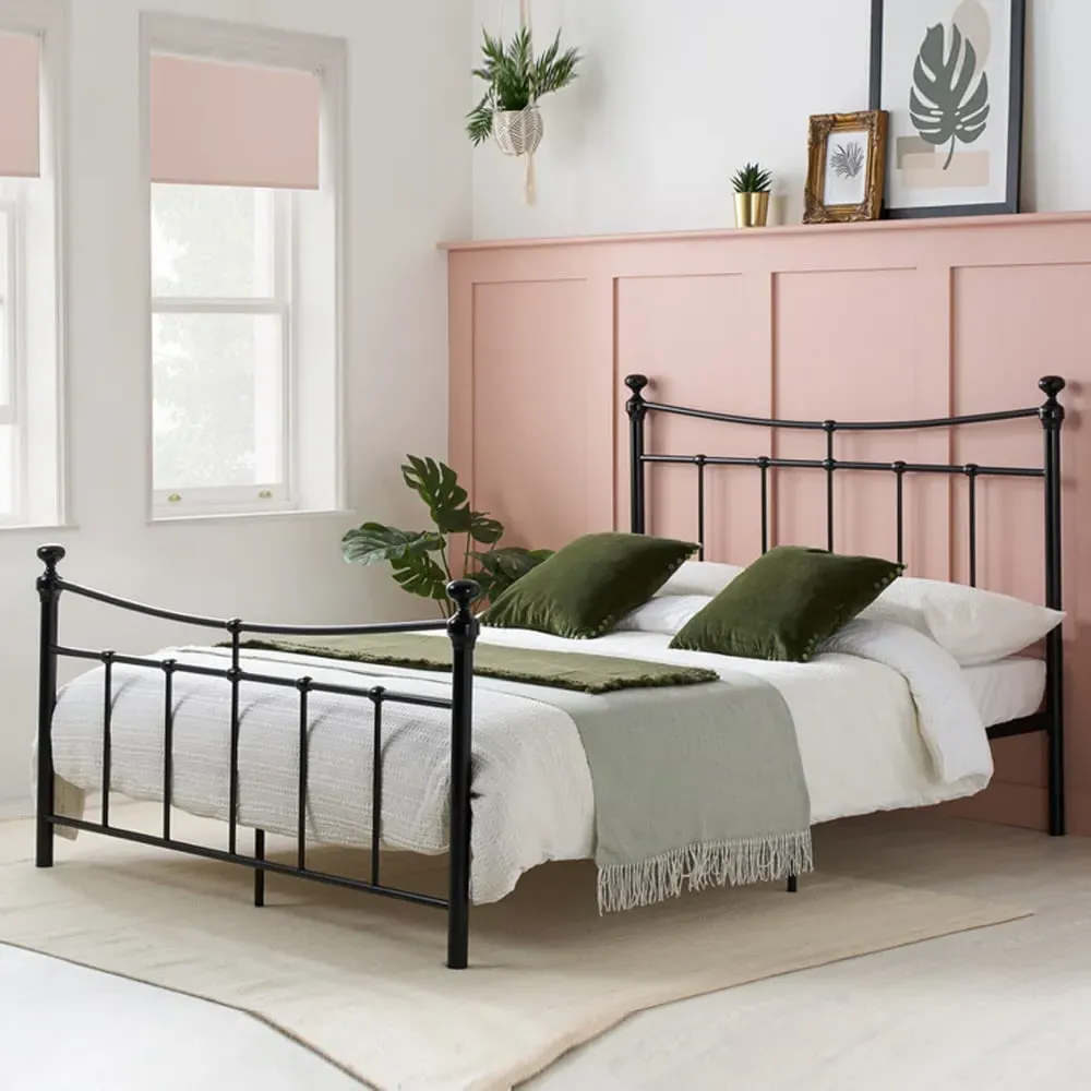 Emilia Double Bed Frame - Black, Metal