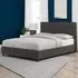 Emilia Double Bed - Grey, Fabric