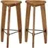 Emilia Outdoor Bar Stools Pair - Brown, Acacia Wood