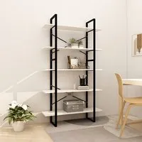 Emlen Extra Large 5 Tier Bookcase - White, Pinewood