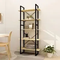 Emlen Large 5 Tier Bookcase - Natural, Pinewood