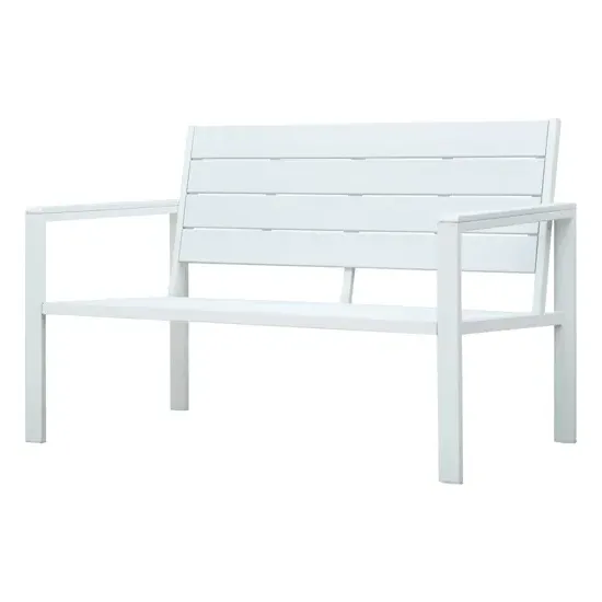 Emma Garden Bench with Steel Frame - White, HDPE product