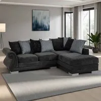 Emmaus L-Shaped Corner Sofa - Dark Grey, Fabric alternate view