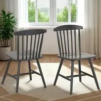 Emmett Dining Chairs Pair - Dark Grey