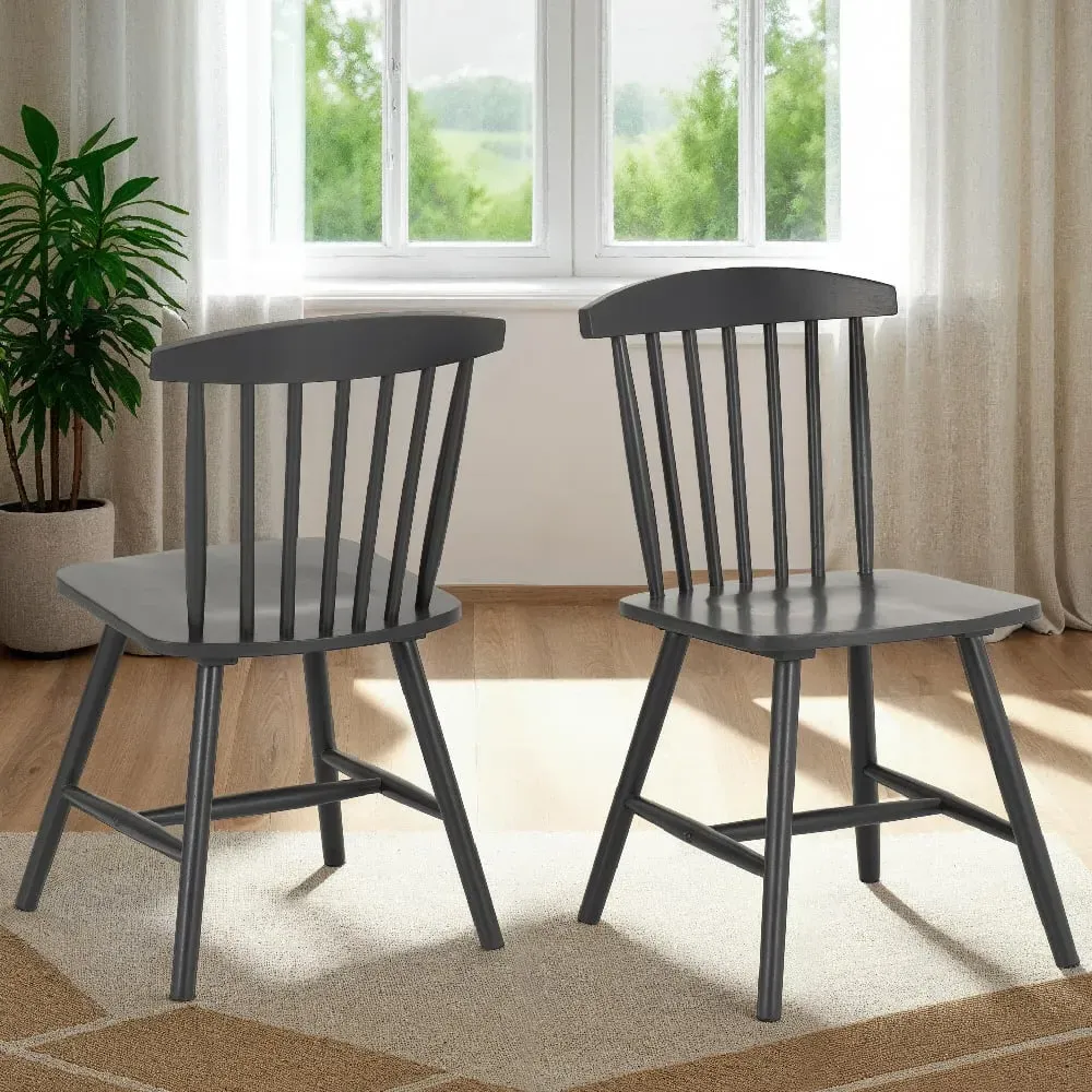 Emmett Dining Chairs Pair - Dark Grey image