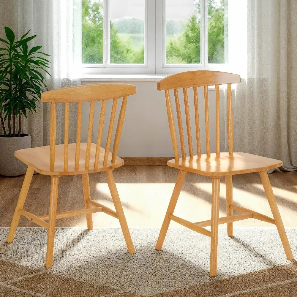 Emmett Dining Chairs Pair - Natural Oak