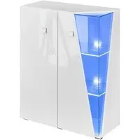 Emory Display Cabinet with LED - White, High Gloss