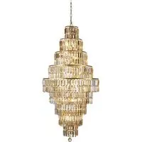Empire 13 Light Pendant Light - Champagne Glass, Satin Brass