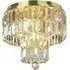 Empire 4 Light Flush Ceiling Light - Satin Brass, Champagne Crystal