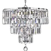 Empire 5 Light Pendant Light - Chrome, Crystal
