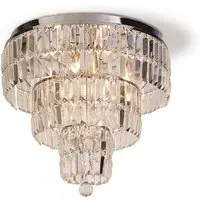 Empire 6 Light Crystal Flush Light - Chrome