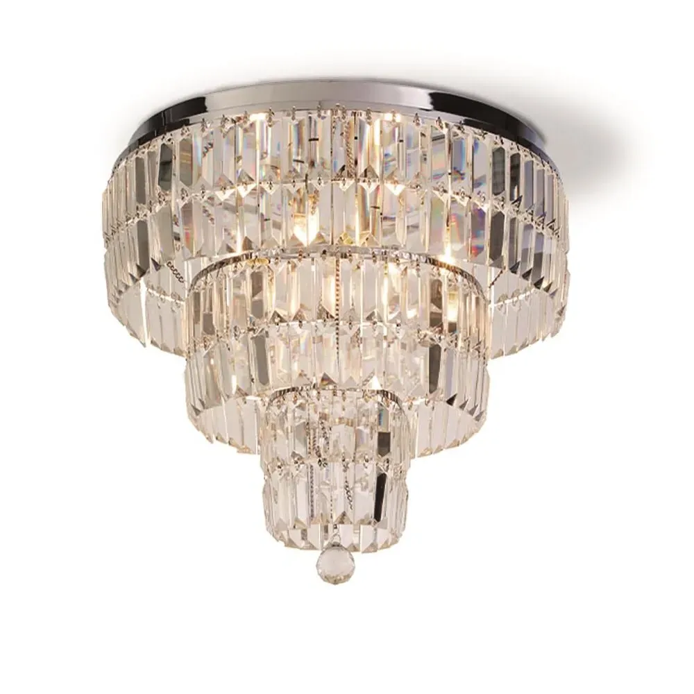 Empire 6 Light Crystal Flush Light - Chrome image