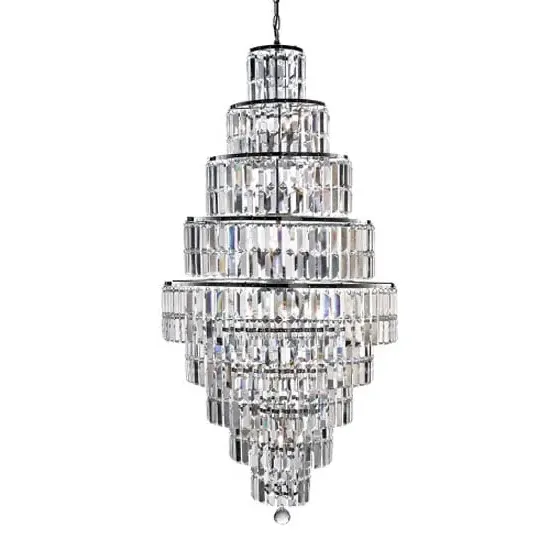 Empire 9 Layer Crystal Ceiling Light - Chrome