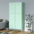 Emrik 2-Door Wardrobe with Storage - Mint, Steel