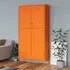 Emrik 2-Door Wardrobe with Storage - Orange, Steel