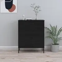 Emrik 4 Drawer Chest - Black, Steel