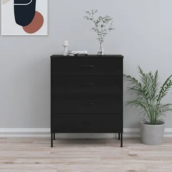 Emrik 4 Drawer Chest - Black, Steel