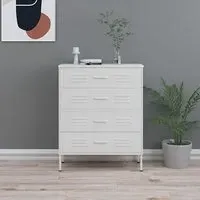 Emrik 4 Drawer Chest - White, Steel